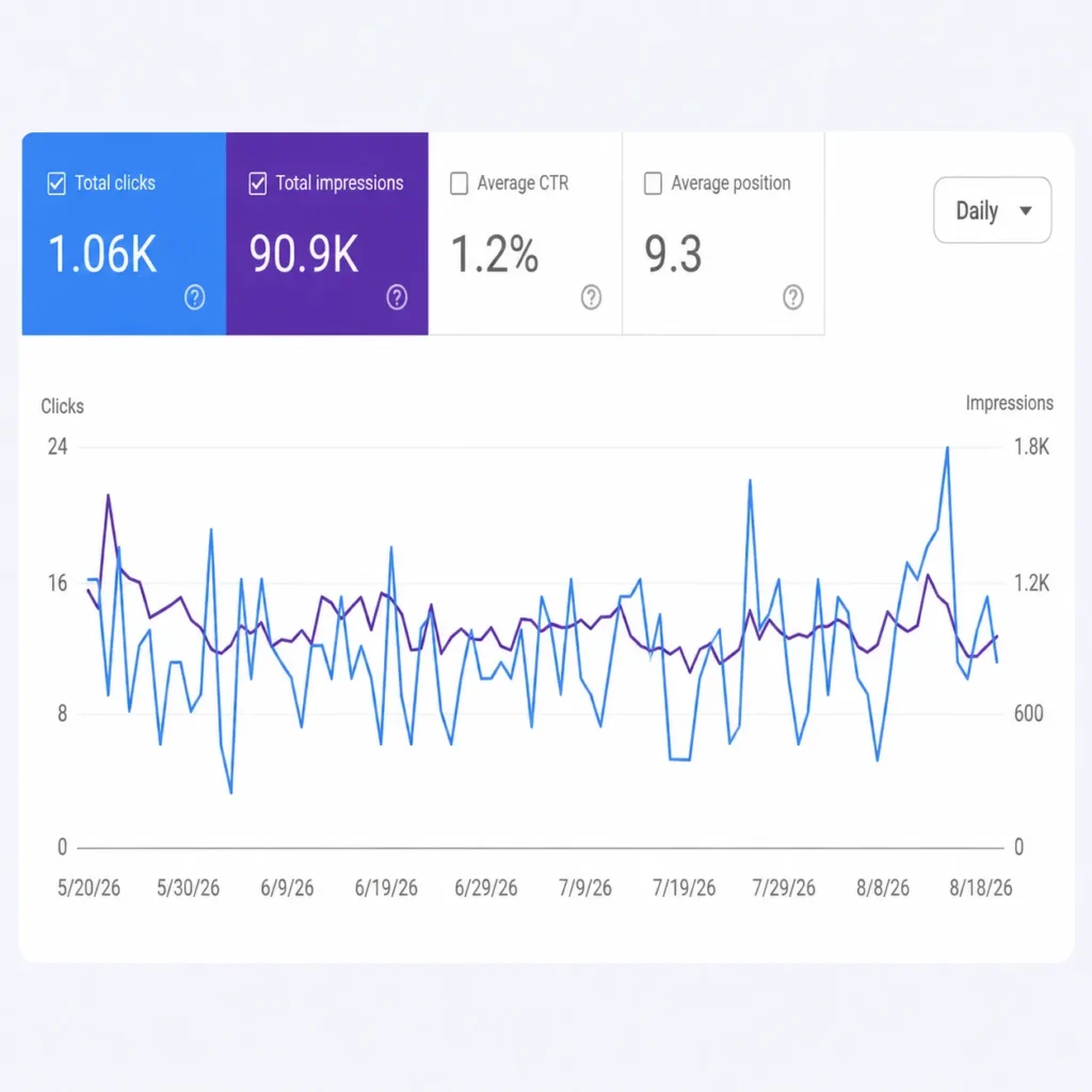 Google Search Console keyword ranking improvement report